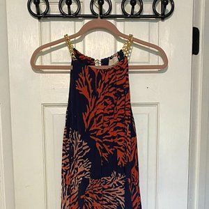 MICHAEL Michael Kors Coral Maxi Dress with Chain Neck
